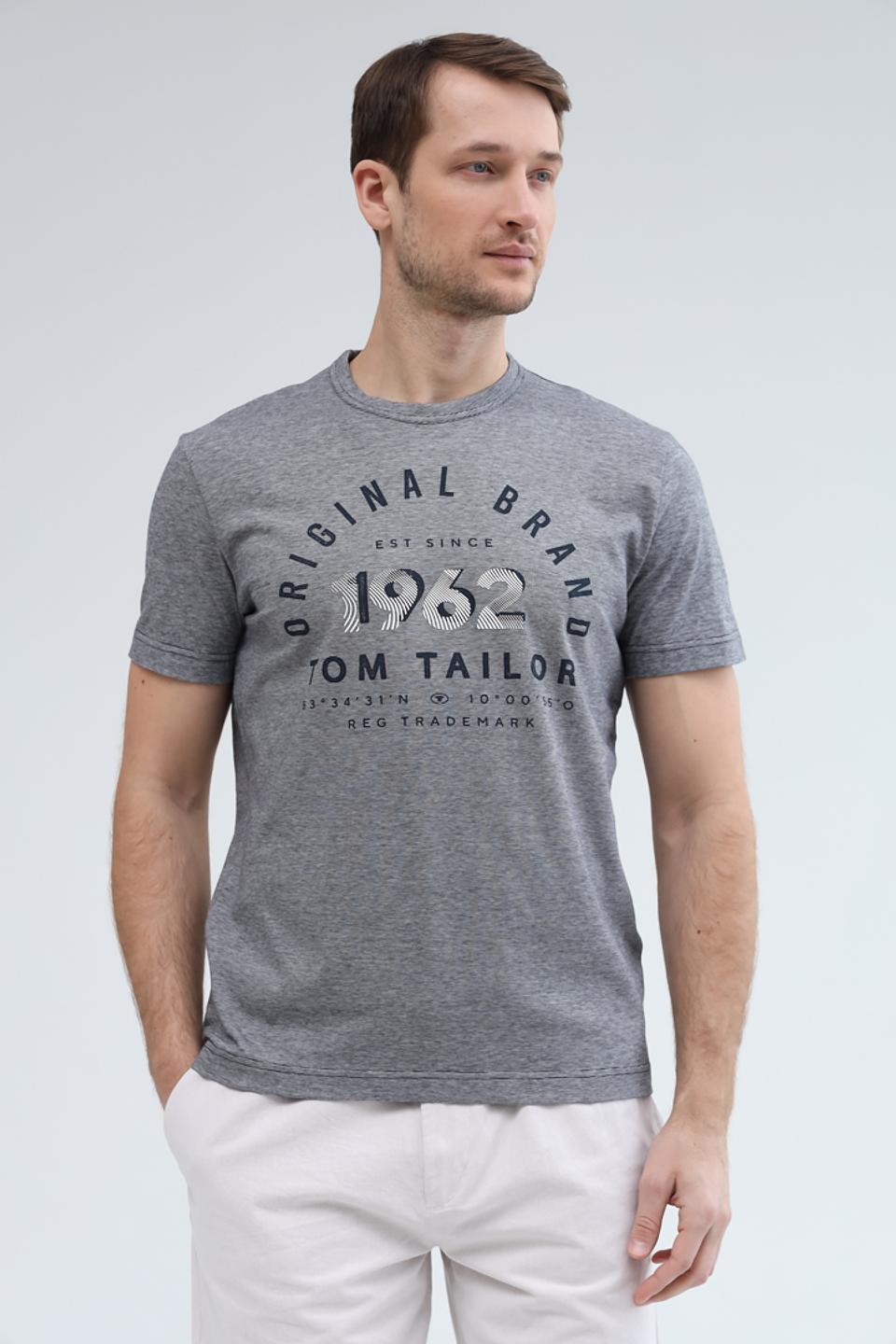 Футболка Tom Tailor серая с логотипом