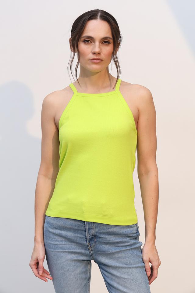 Топ Tom Tailor лайм на бретелях