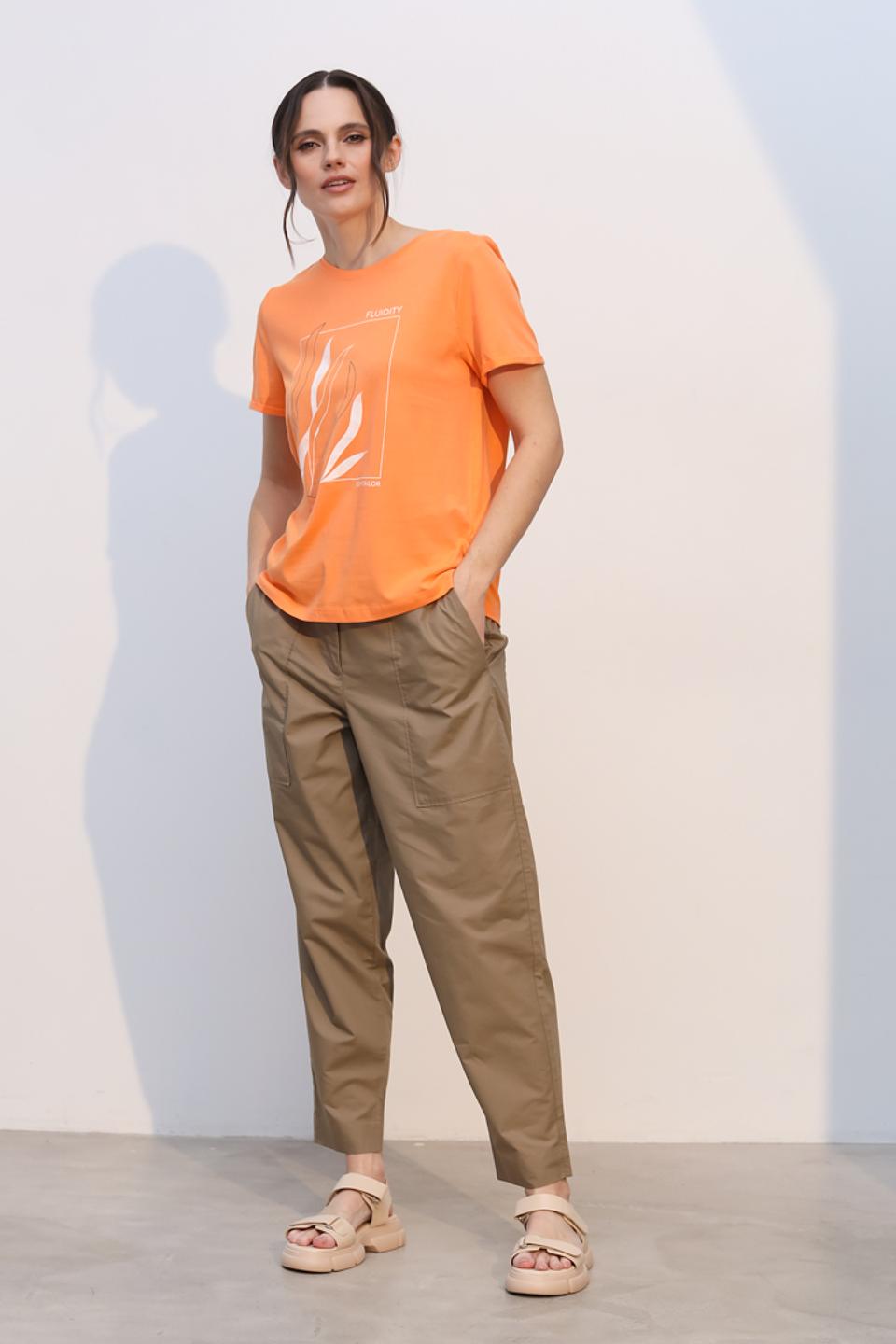 Футболка Tom Tailor оранжевая с принтом