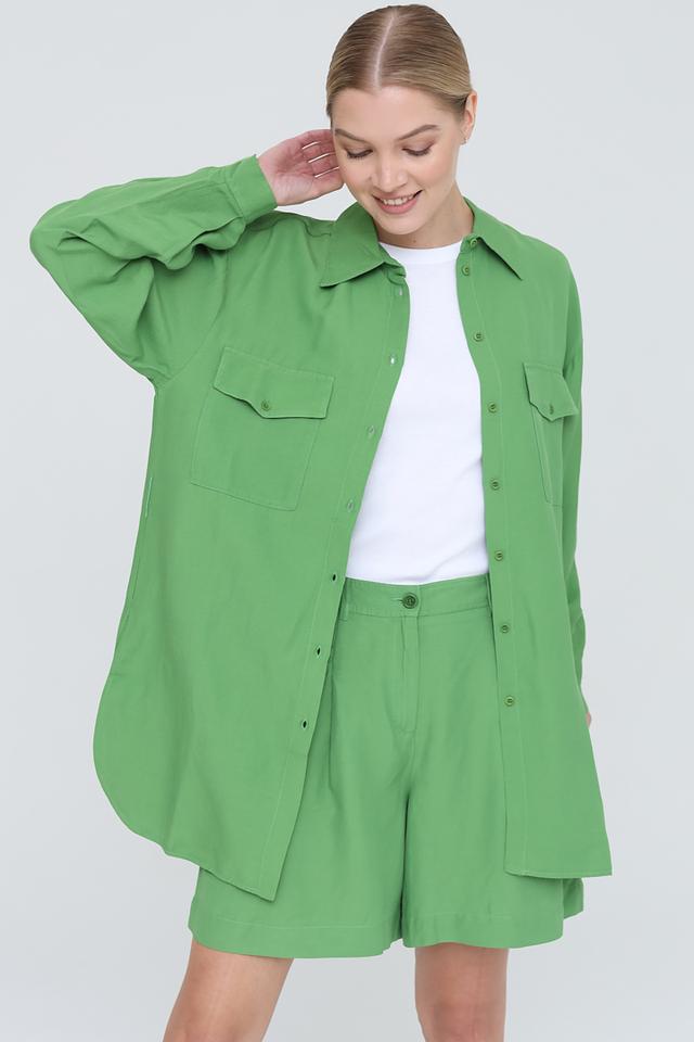 Рубашка Penny Black зеленая оверсайз