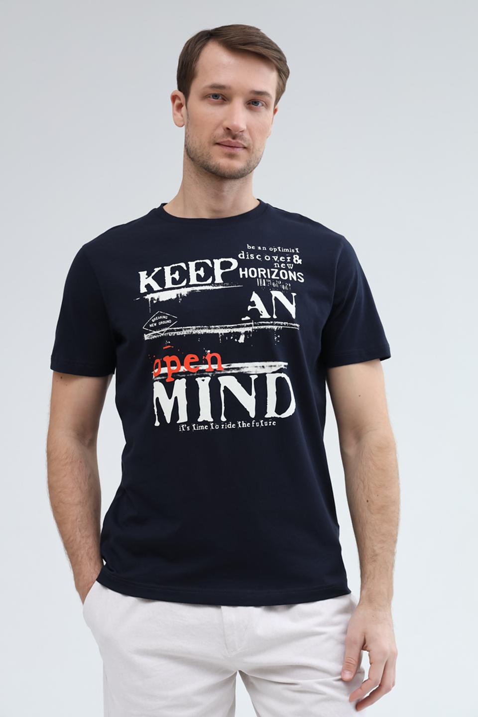 Футболка Lerros с принтом синяя