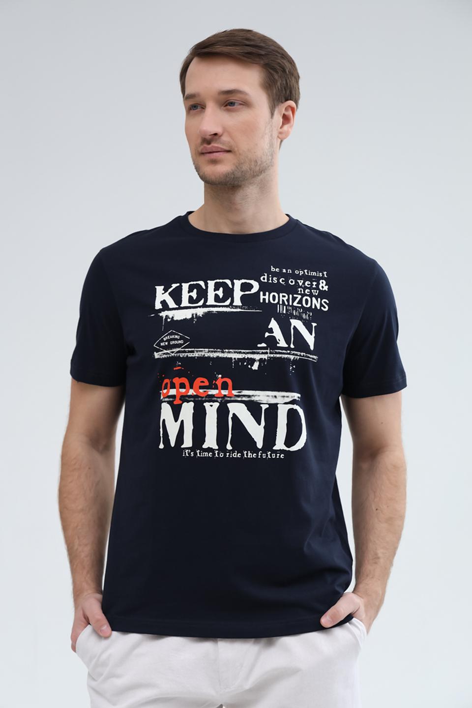 Футболка Lerros с принтом синяя