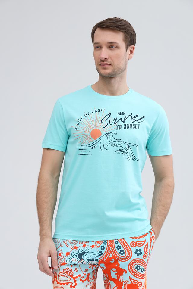 Футболка Lerros с принтом бирюзовая