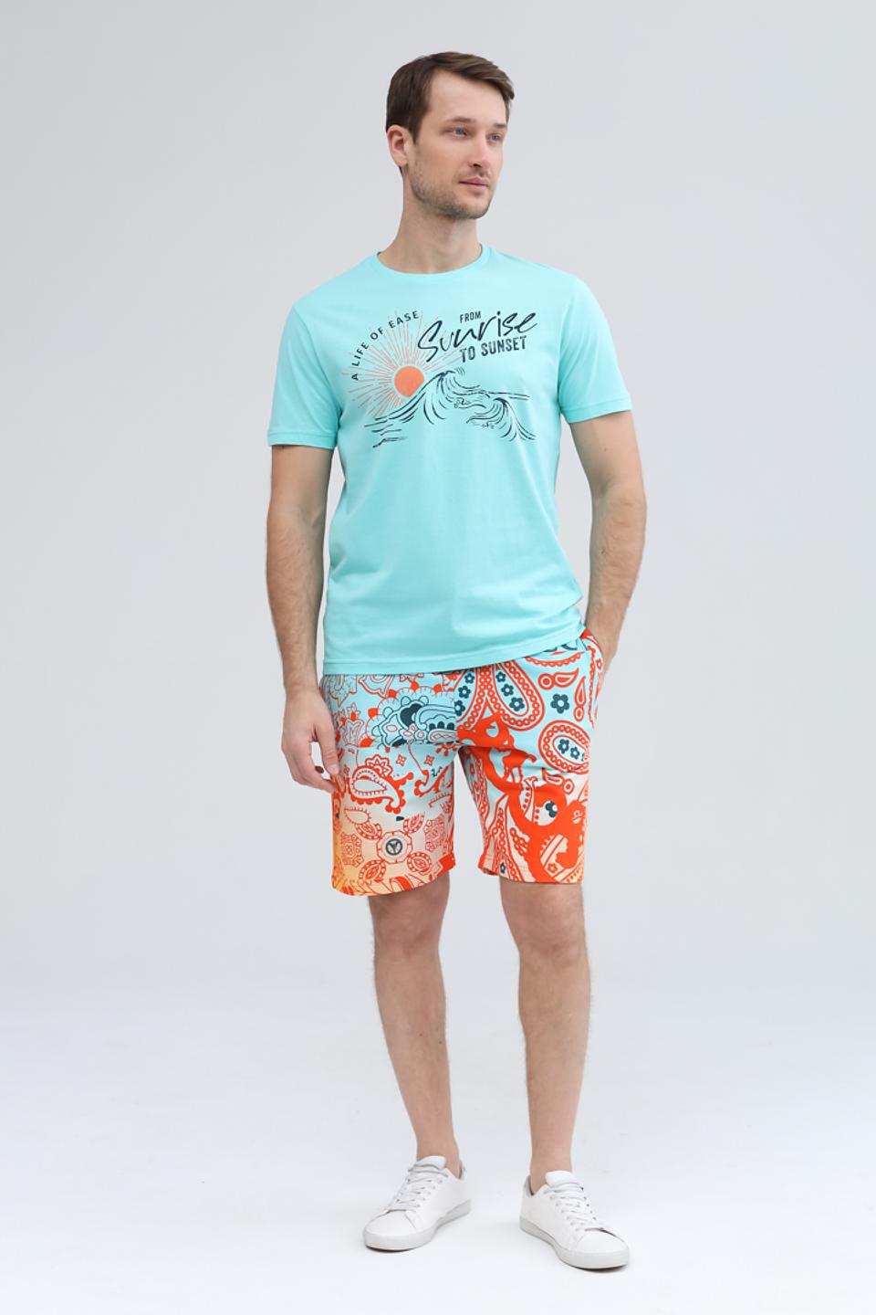 Футболка Lerros с принтом бирюзовая