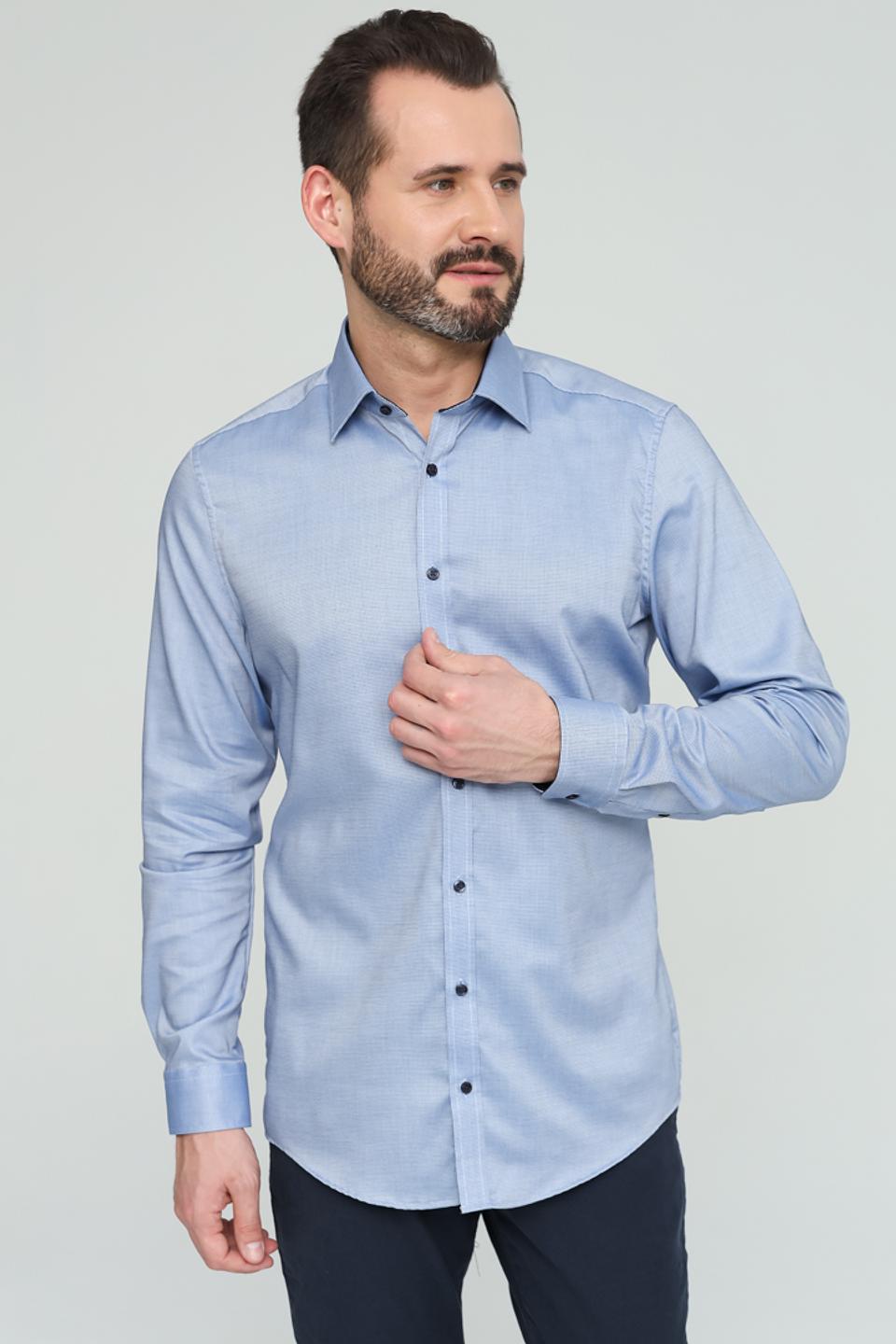Рубашка Venti men голубая приталенная