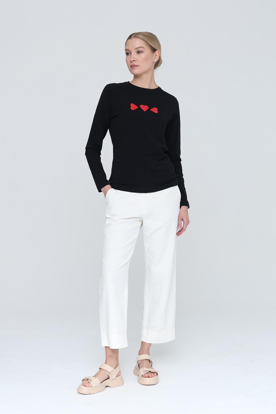 Лонгслив Pezzo с сердцами чёрный