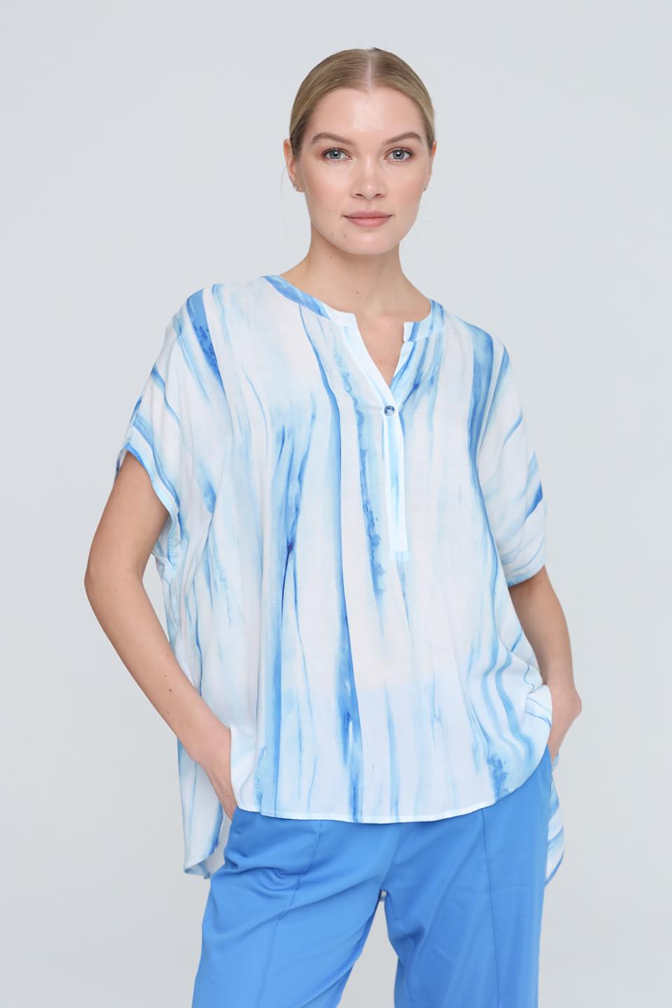 Блуза Tuzzi с принтом голубого мрамора