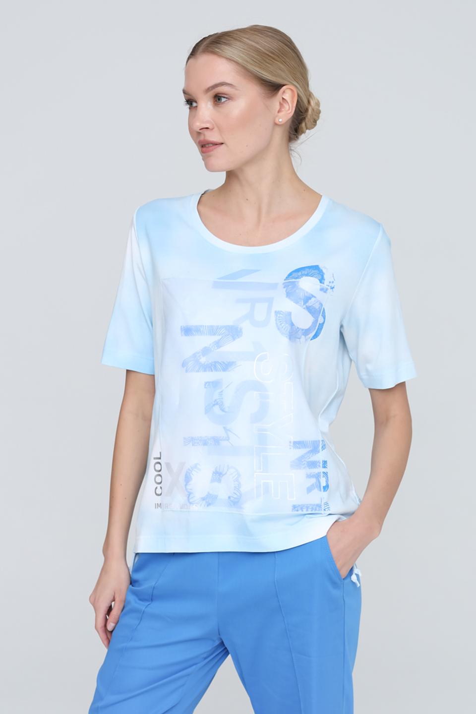 Футболка Tuzzi с принтом голубой