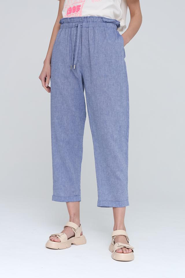 Брюки UNQ льняные голубые