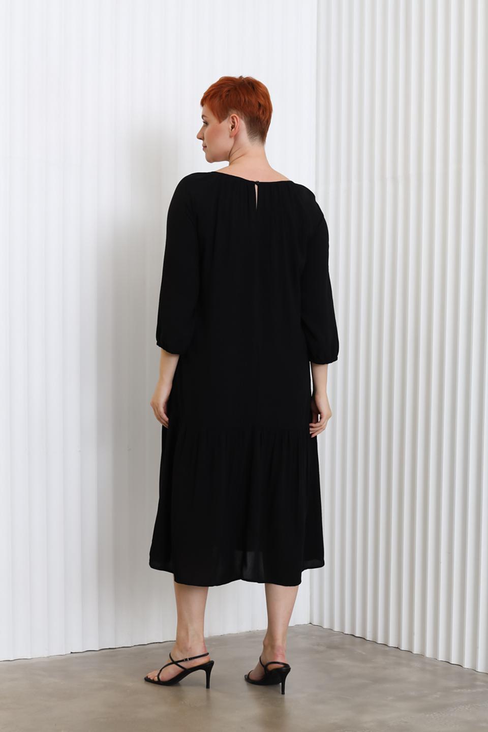 Платье Via Appia чёрное с юбкой-ярусом