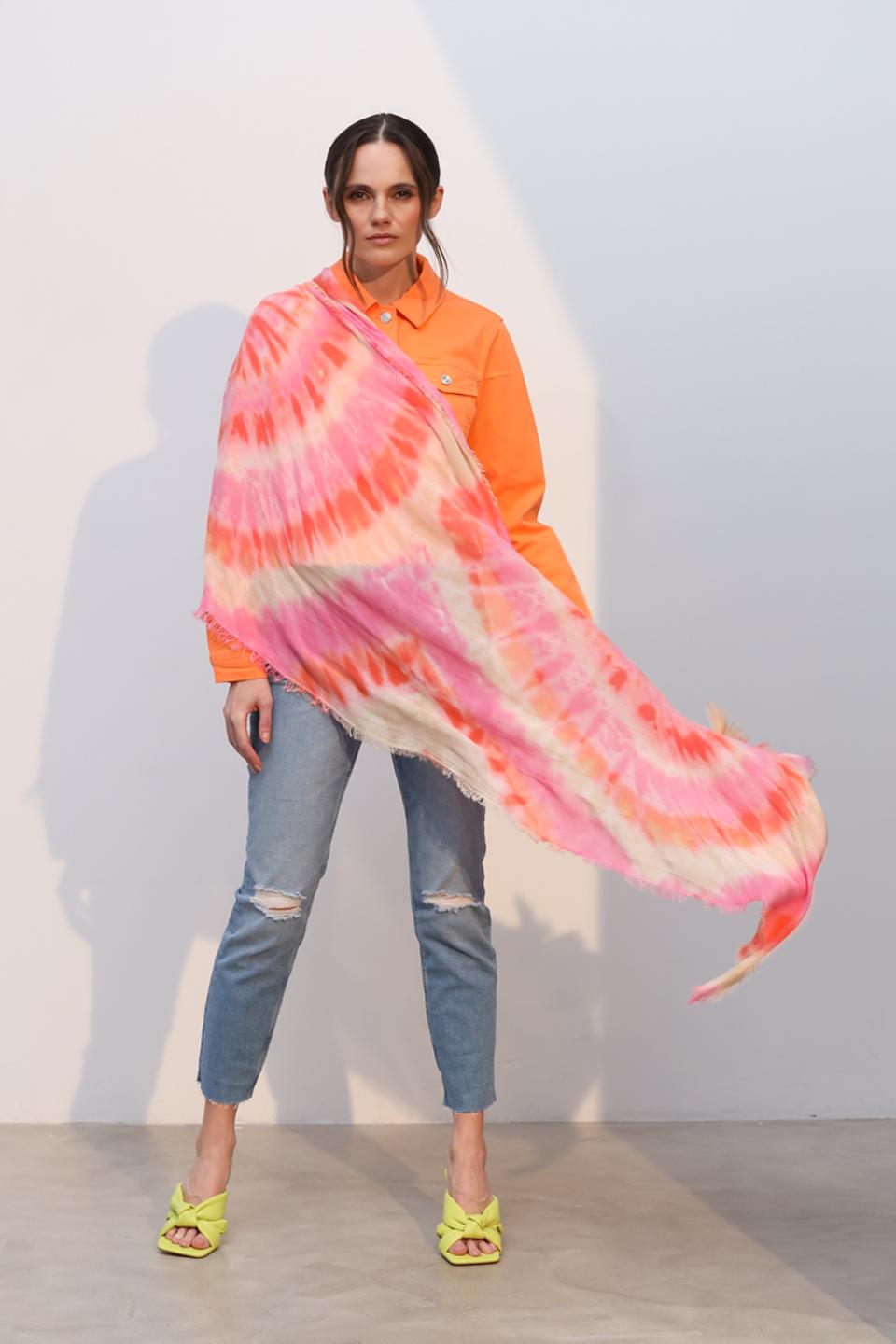 Шарф Monari tie-dye розовый