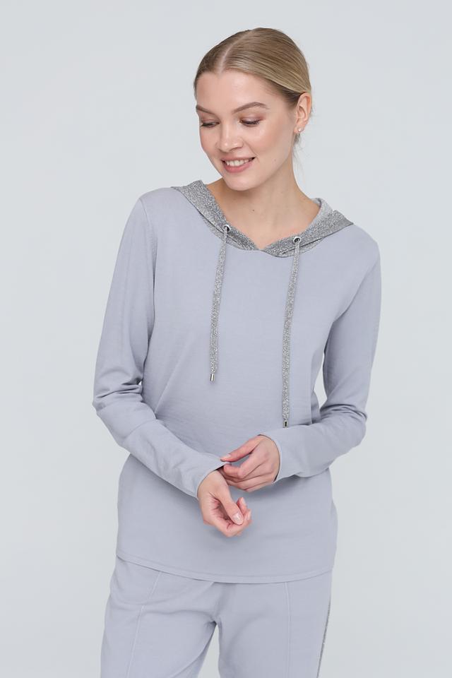Толстовка Pezzo с блестящим капюшоном серая
