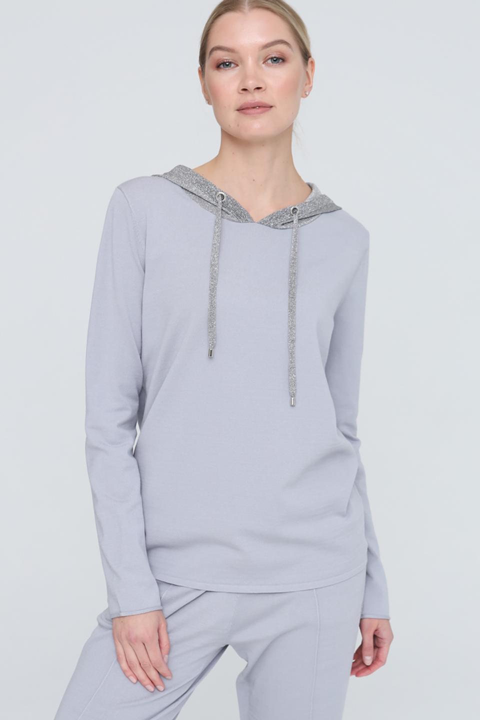 Толстовка Pezzo с блестящим капюшоном серая