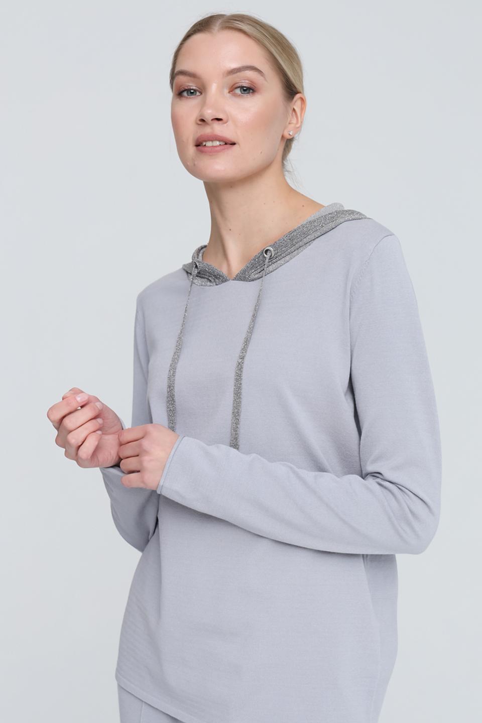 Толстовка Pezzo с блестящим капюшоном серая