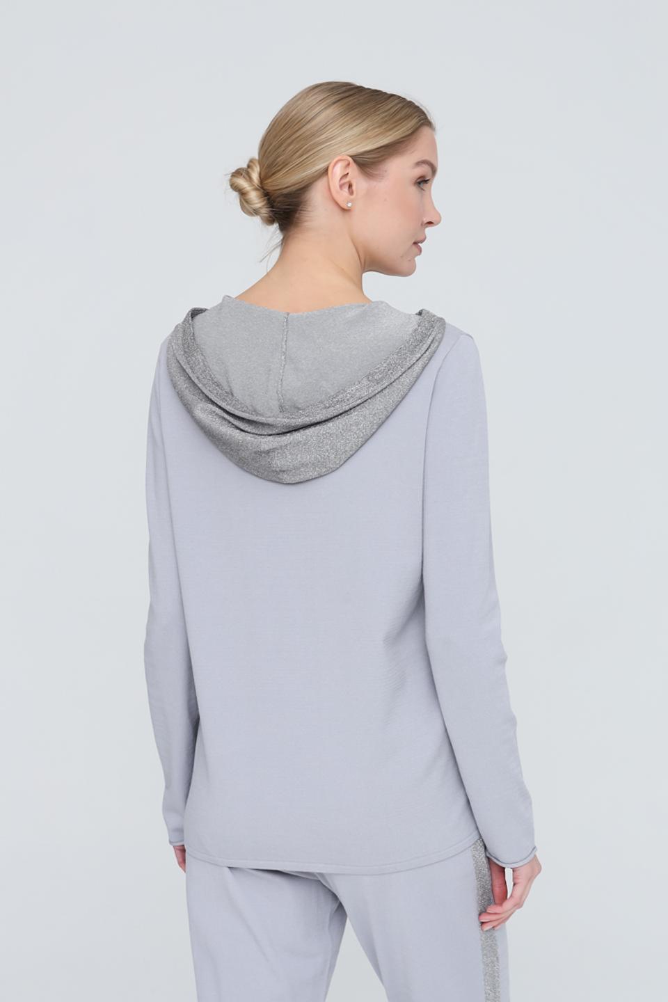 Толстовка Pezzo с блестящим капюшоном серая