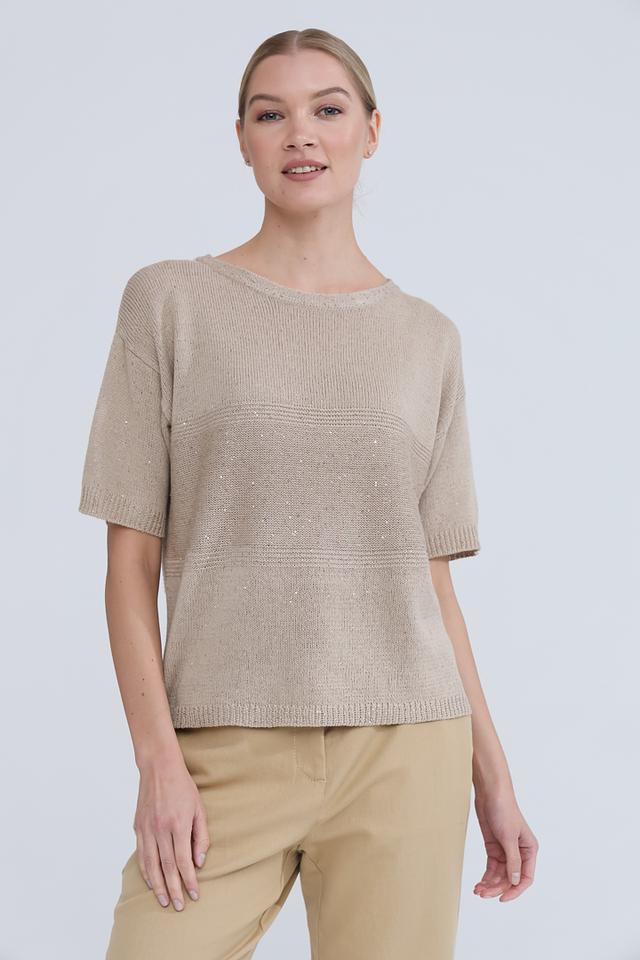 Джемпер Pezzo с люрексом бежевый