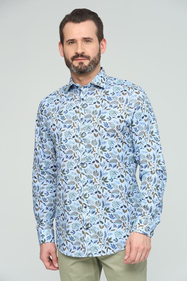 Рубашка Venti с принтом голубой