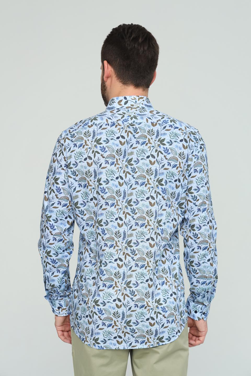 Рубашка Venti с принтом голубой