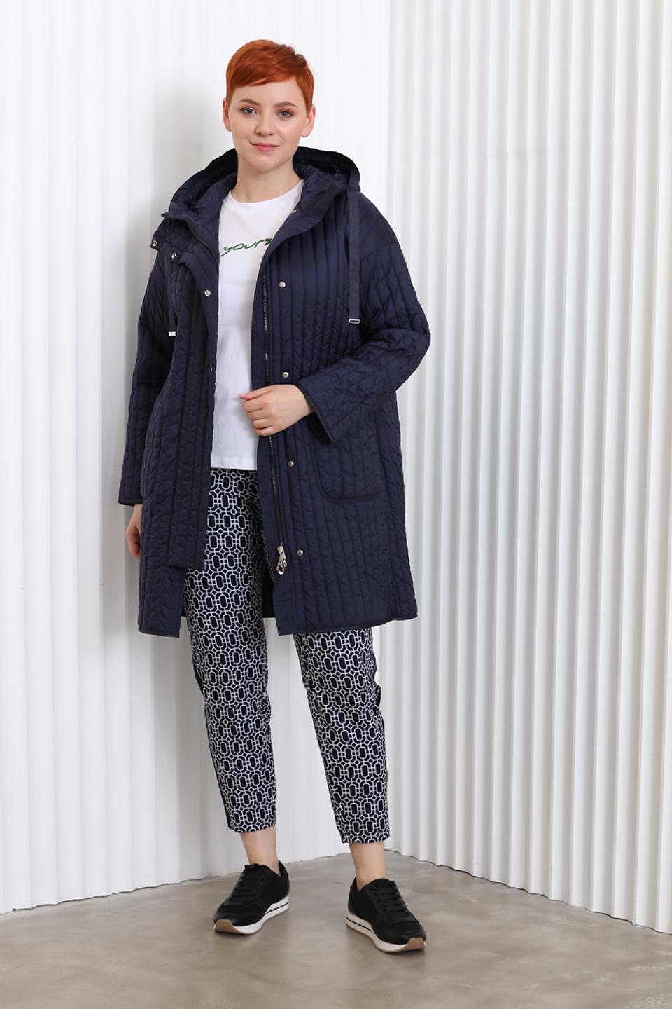 Пальто Pezzo стеганое синее