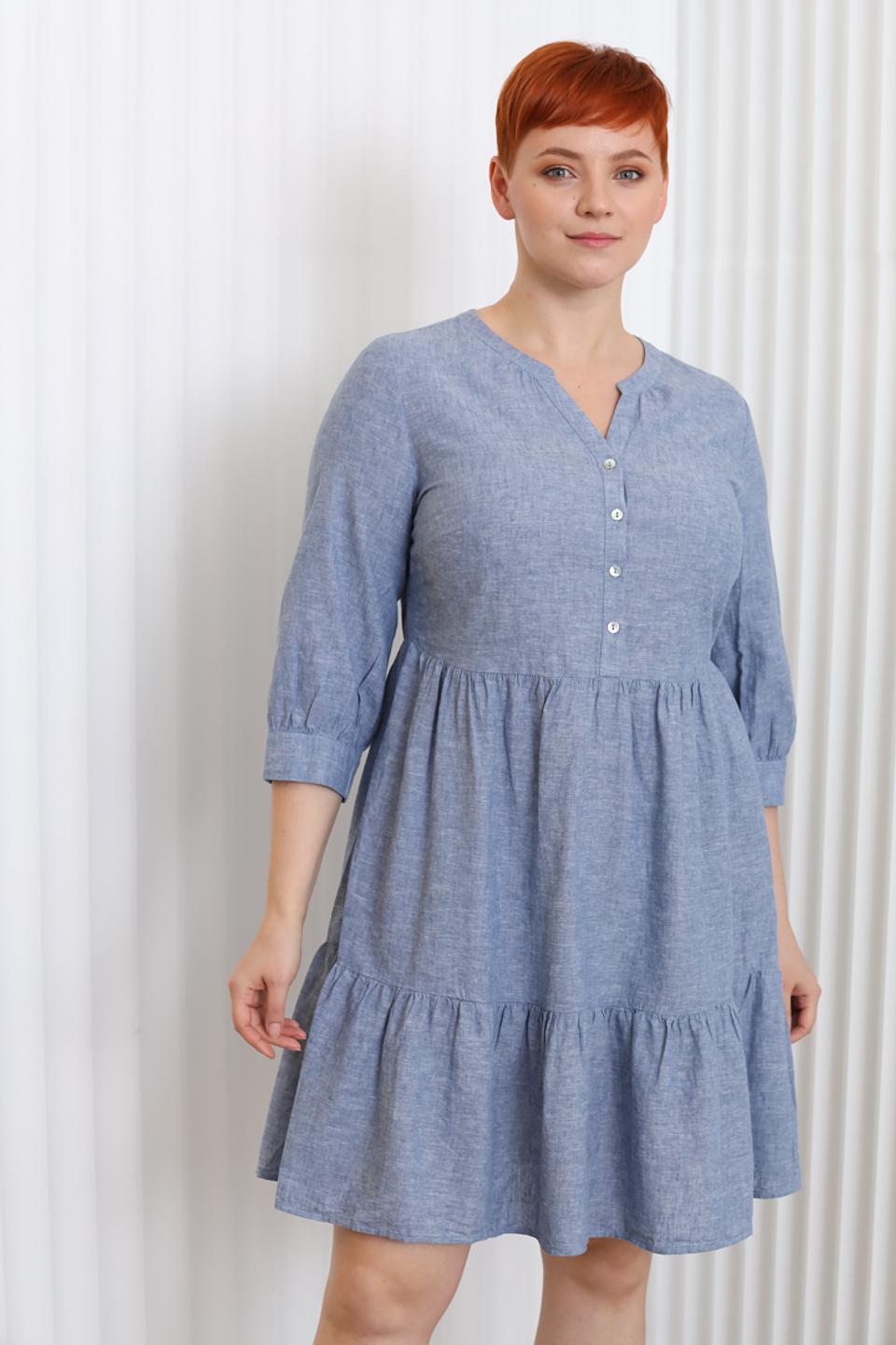 Платье Miss Via приталенное голубое