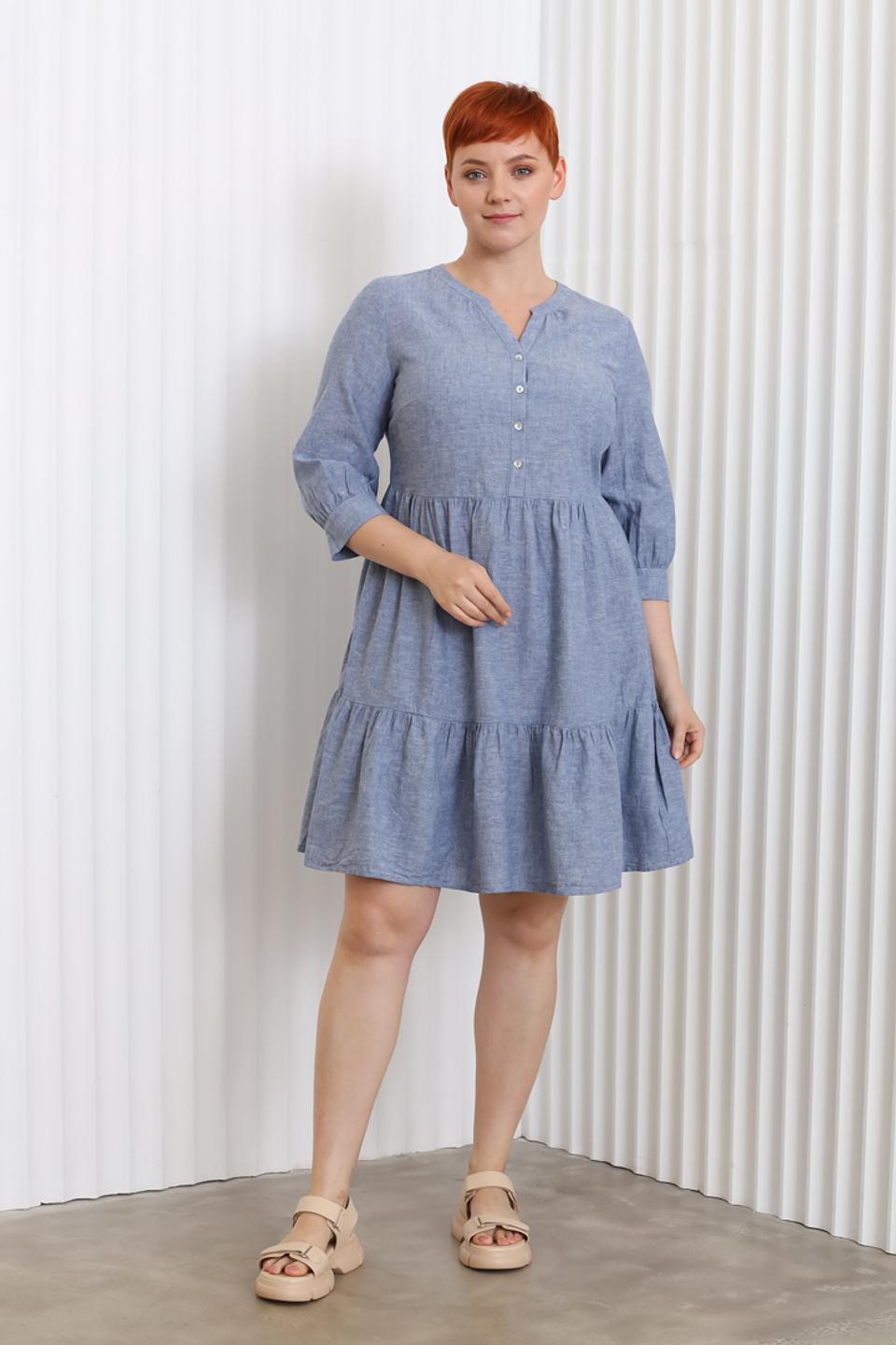 Платье Miss Via приталенное голубое