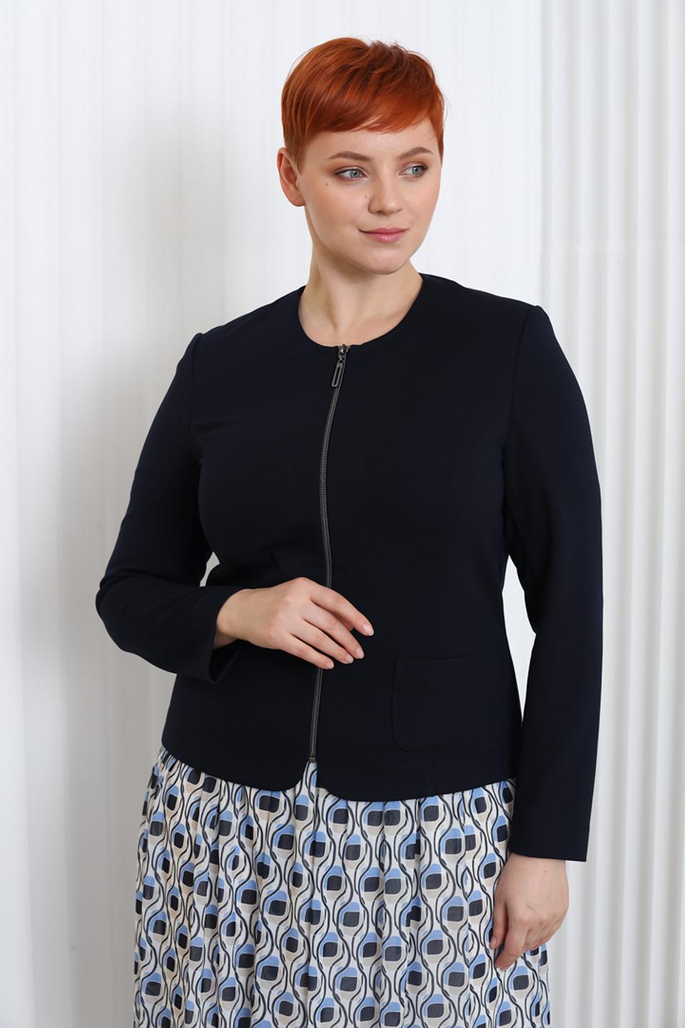 Жакет Lebek с молнией темно-синий