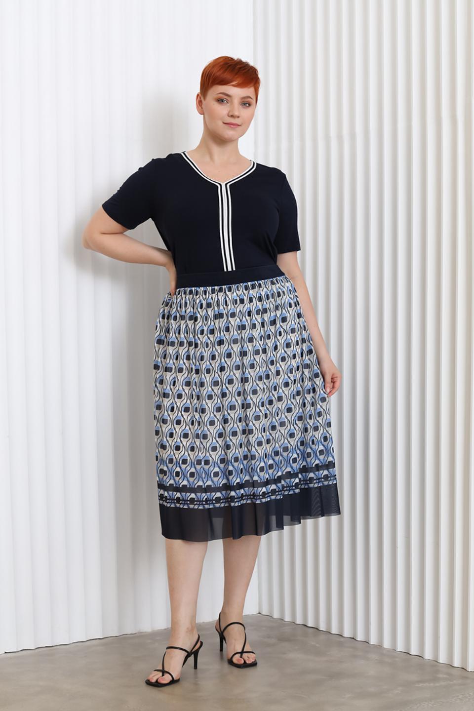 Юбка Lebek с принтом и воланом