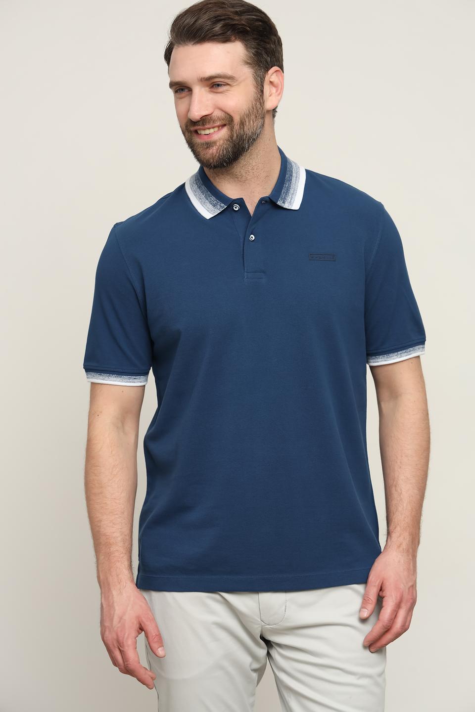 Поло Bugatti с полоской на воротнике