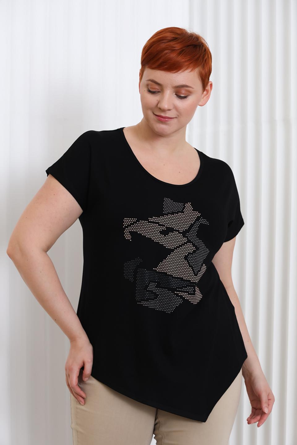 Блуза Doris Streich с принтом чёрная