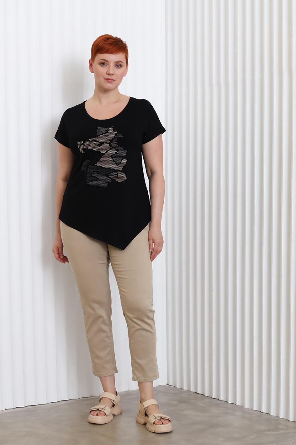 Блуза Doris Streich с принтом чёрная