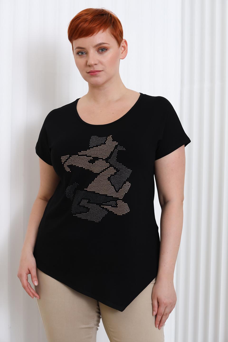 Блуза Doris Streich с принтом чёрная