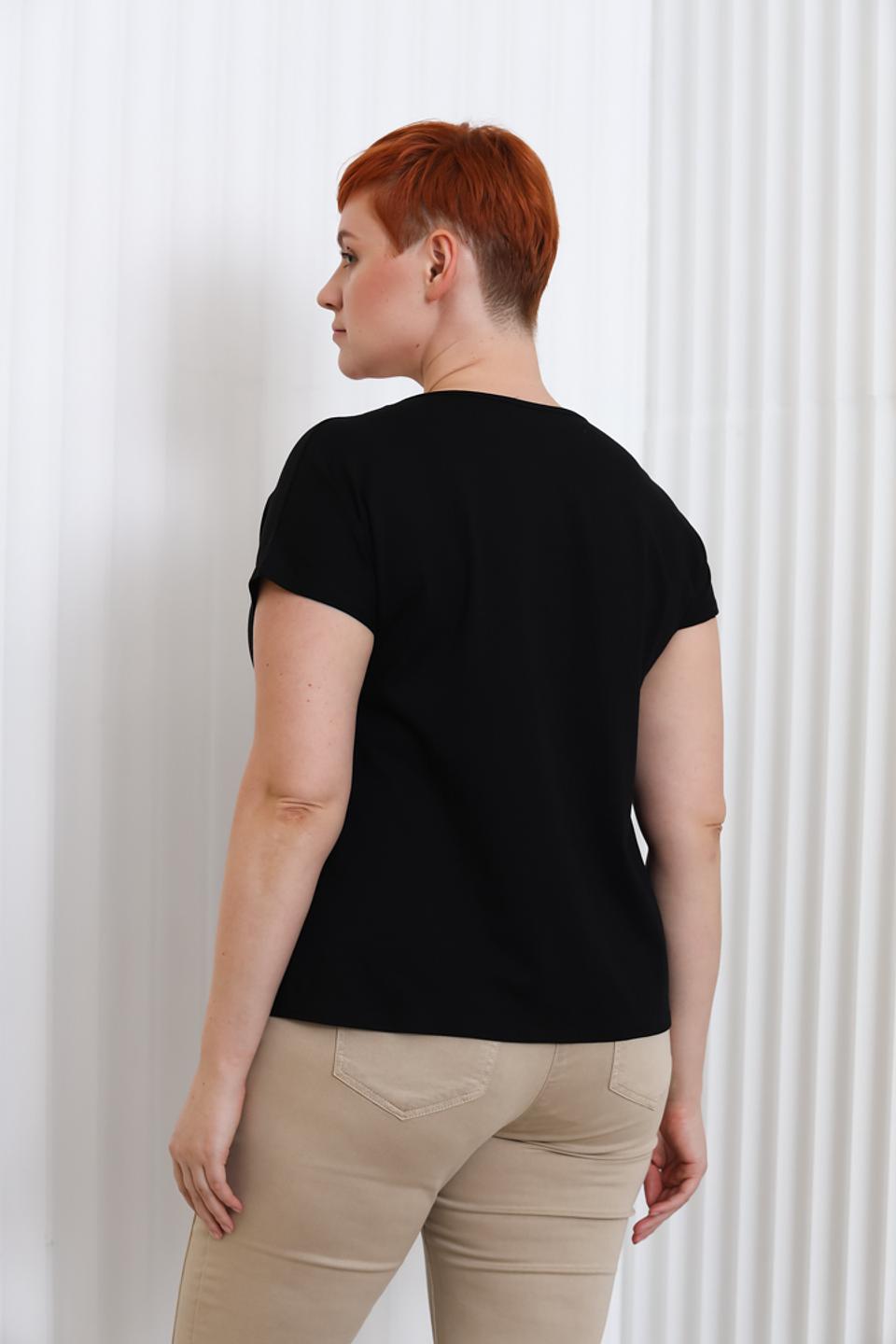 Блуза Doris Streich с принтом чёрная