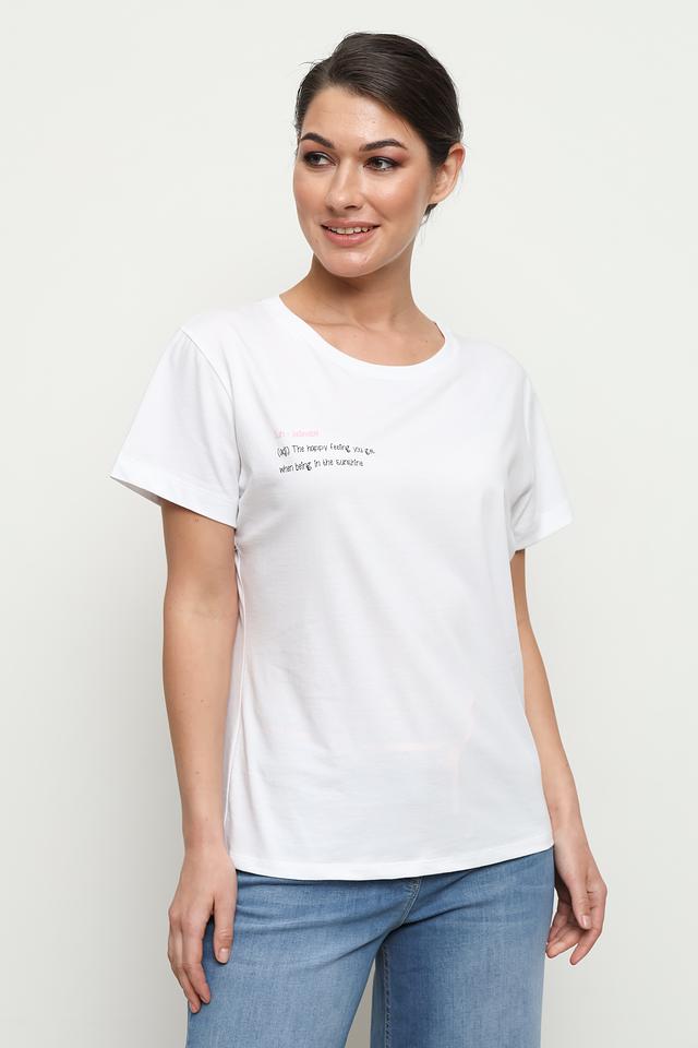 Футболка UNQ женская белая с принтом