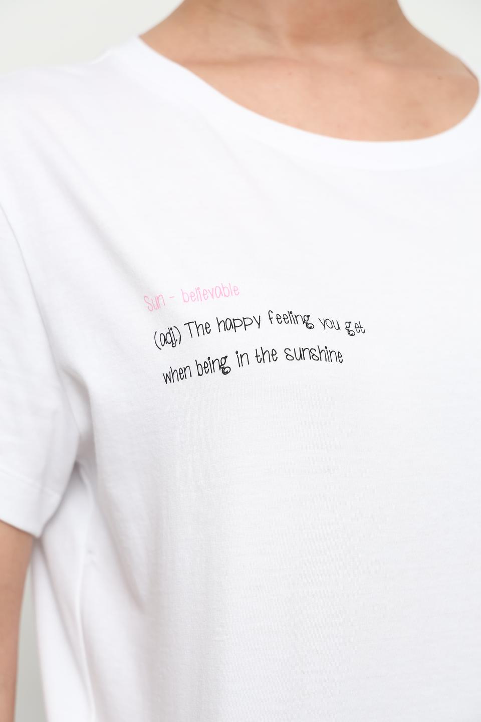 Футболка UNQ женская белая с принтом