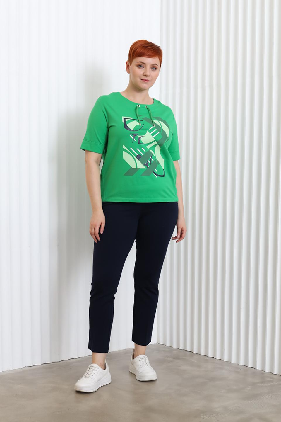 Футболка Rabe collection с принтом, зелёная