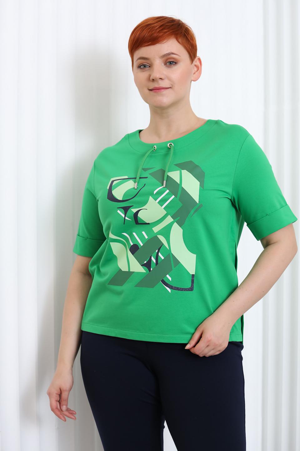 Футболка Rabe collection с принтом, зелёная