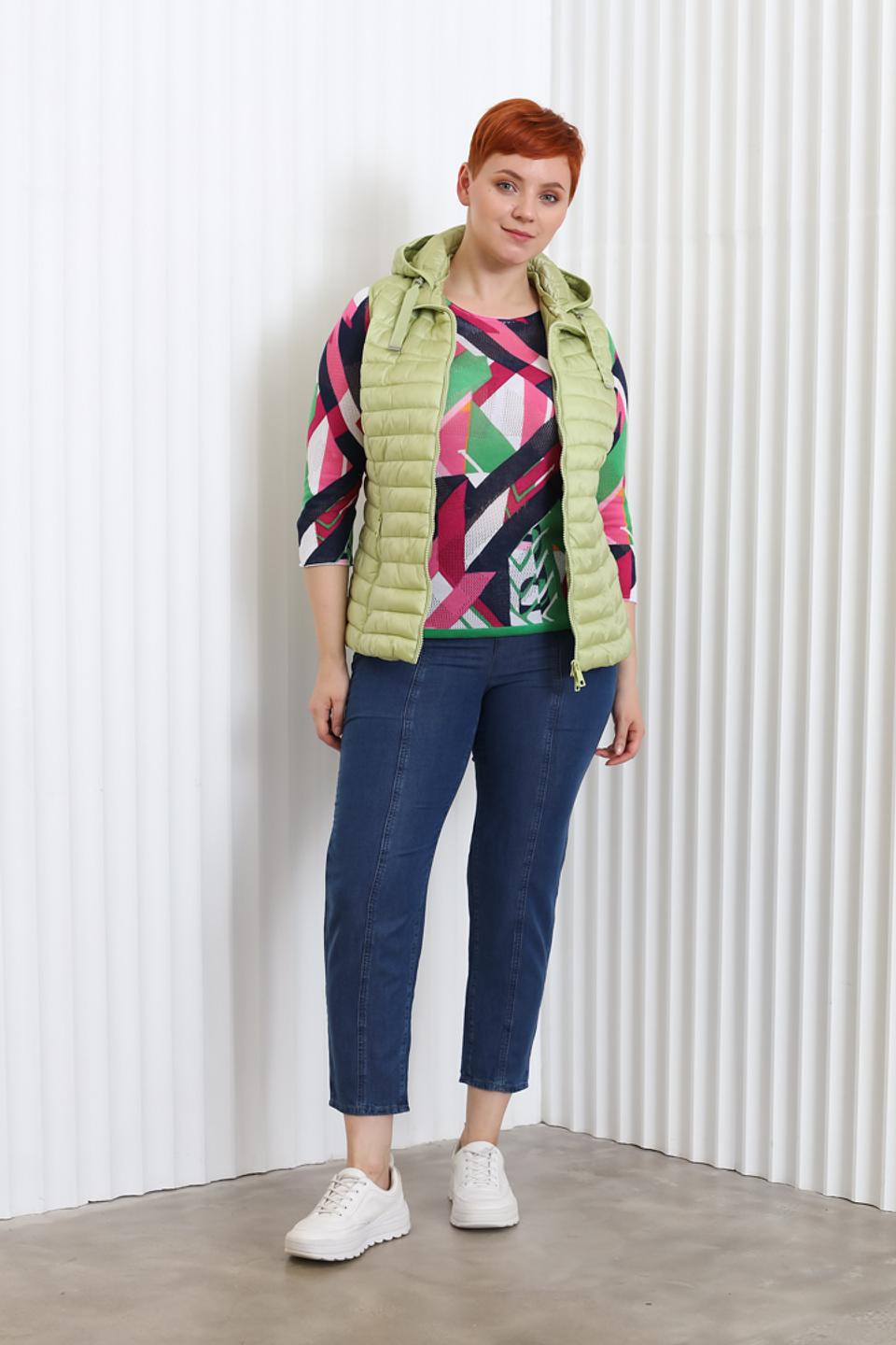 Жилет Lebek стеганый с капюшоном лайм