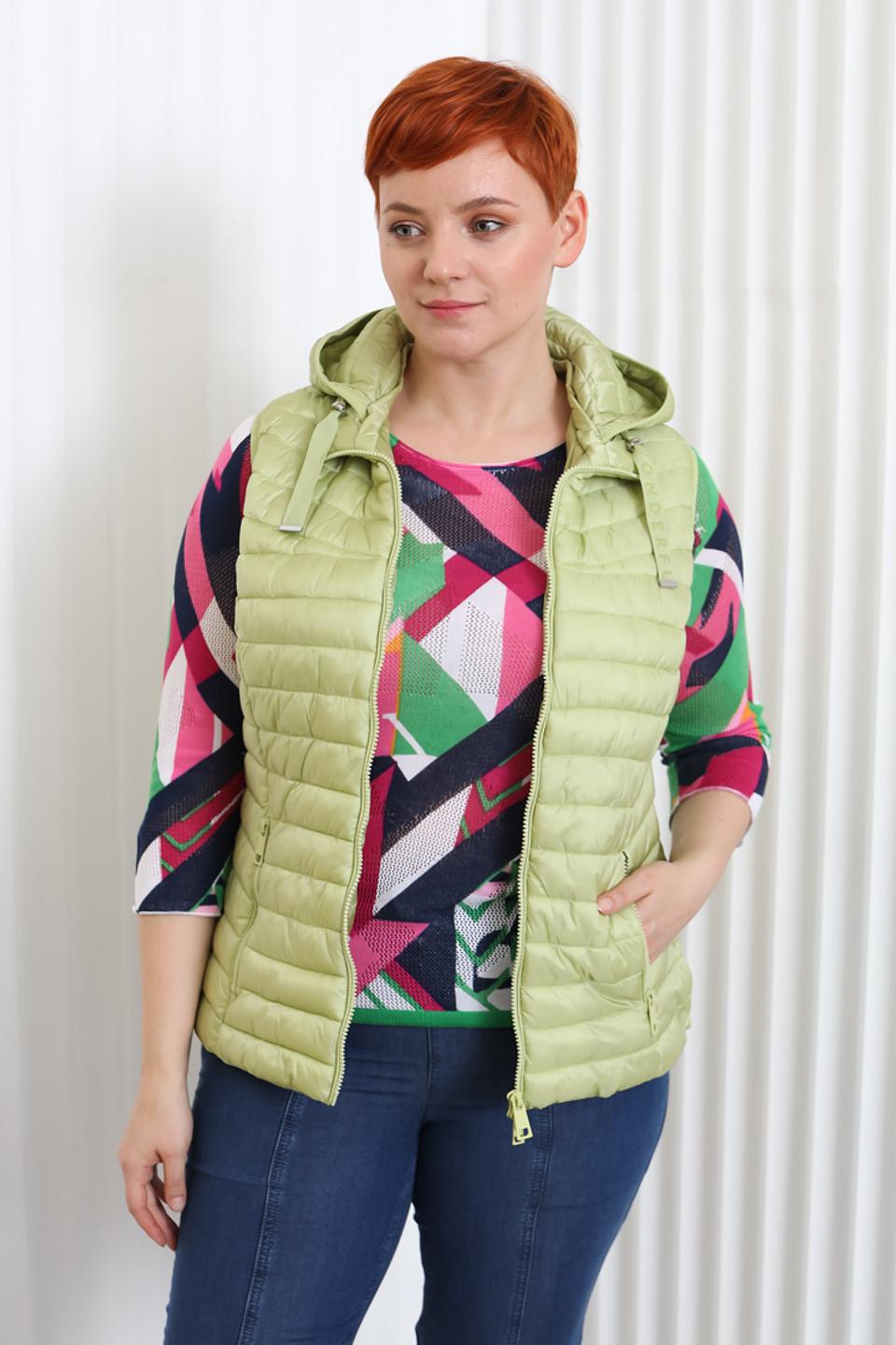 Жилет Lebek стеганый с капюшоном лайм