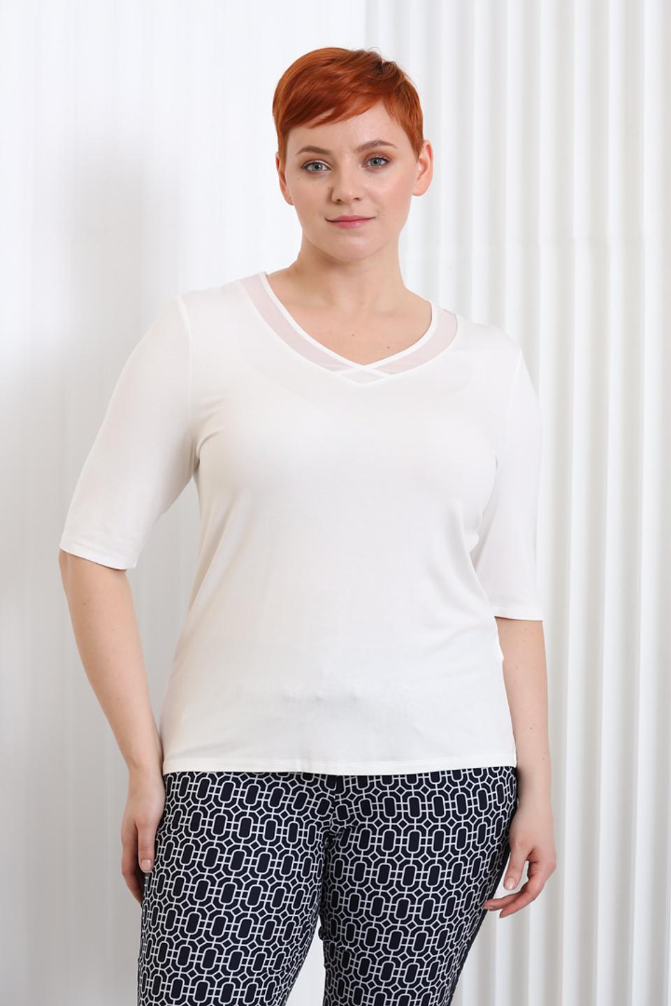 Блуза Lebek с сетчатой вставкой