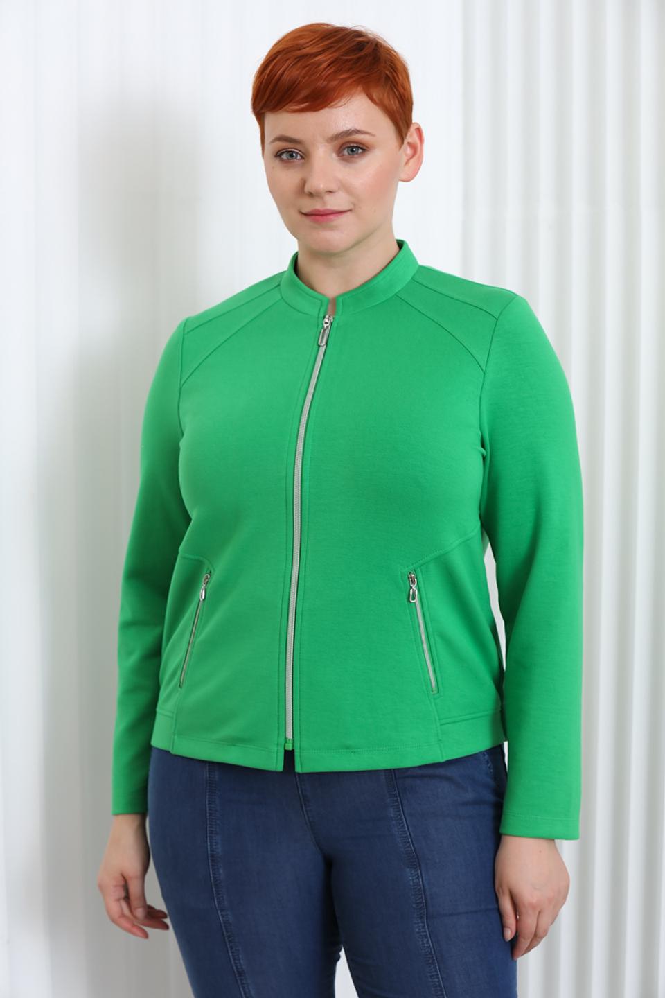 Жакет Rabe collection зелёный приталенный