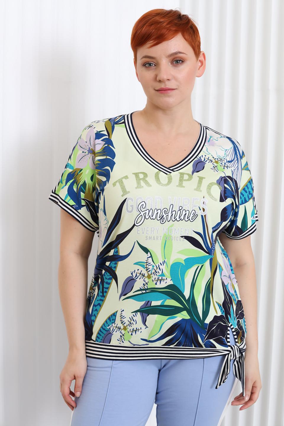 Блуза Via Appia с тропическим принтом
