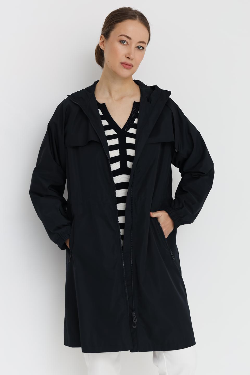 Плащ Pezzo чёрный с капюшоном