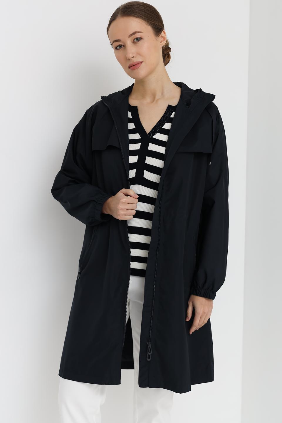 Плащ Pezzo чёрный с капюшоном