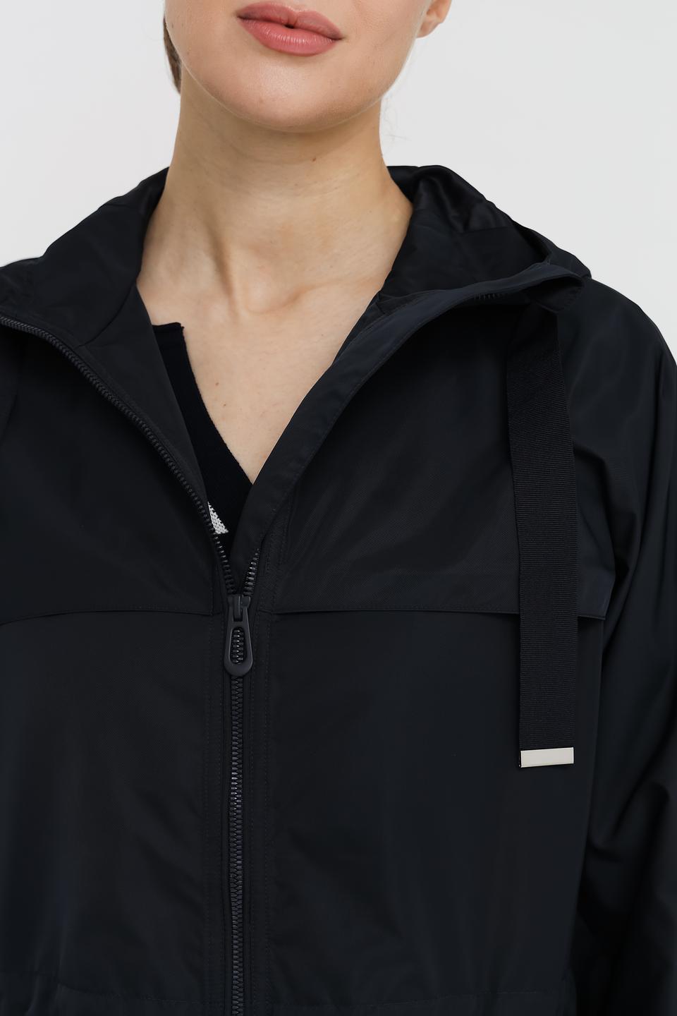 Плащ Pezzo чёрный с капюшоном