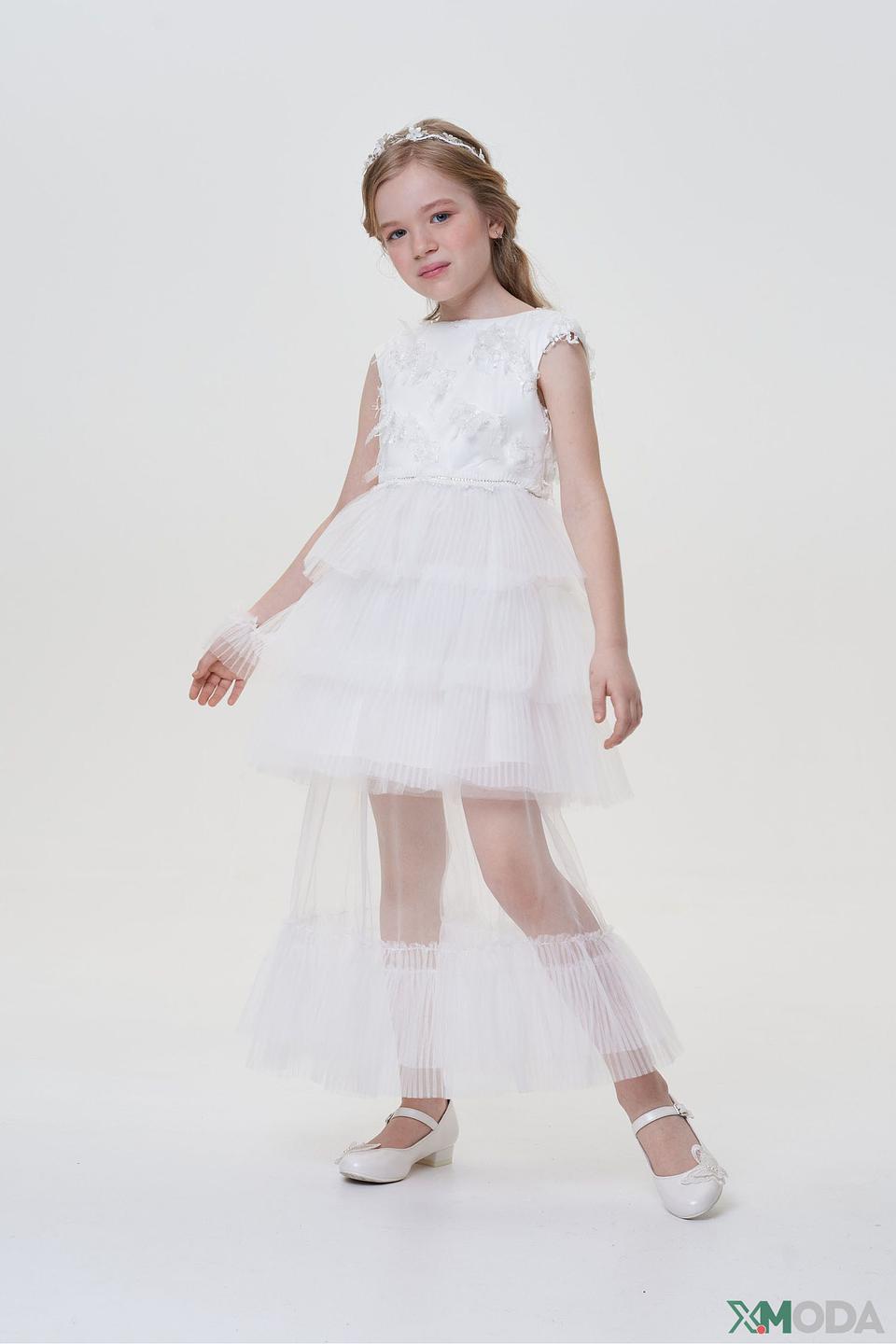 Платье Choupette с перьями, белое