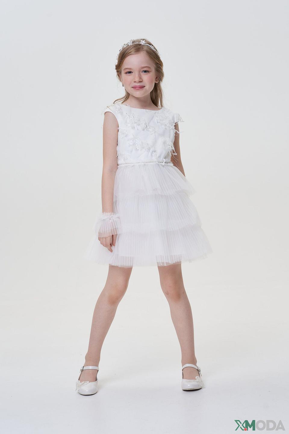 Платье Choupette с перьями, белое