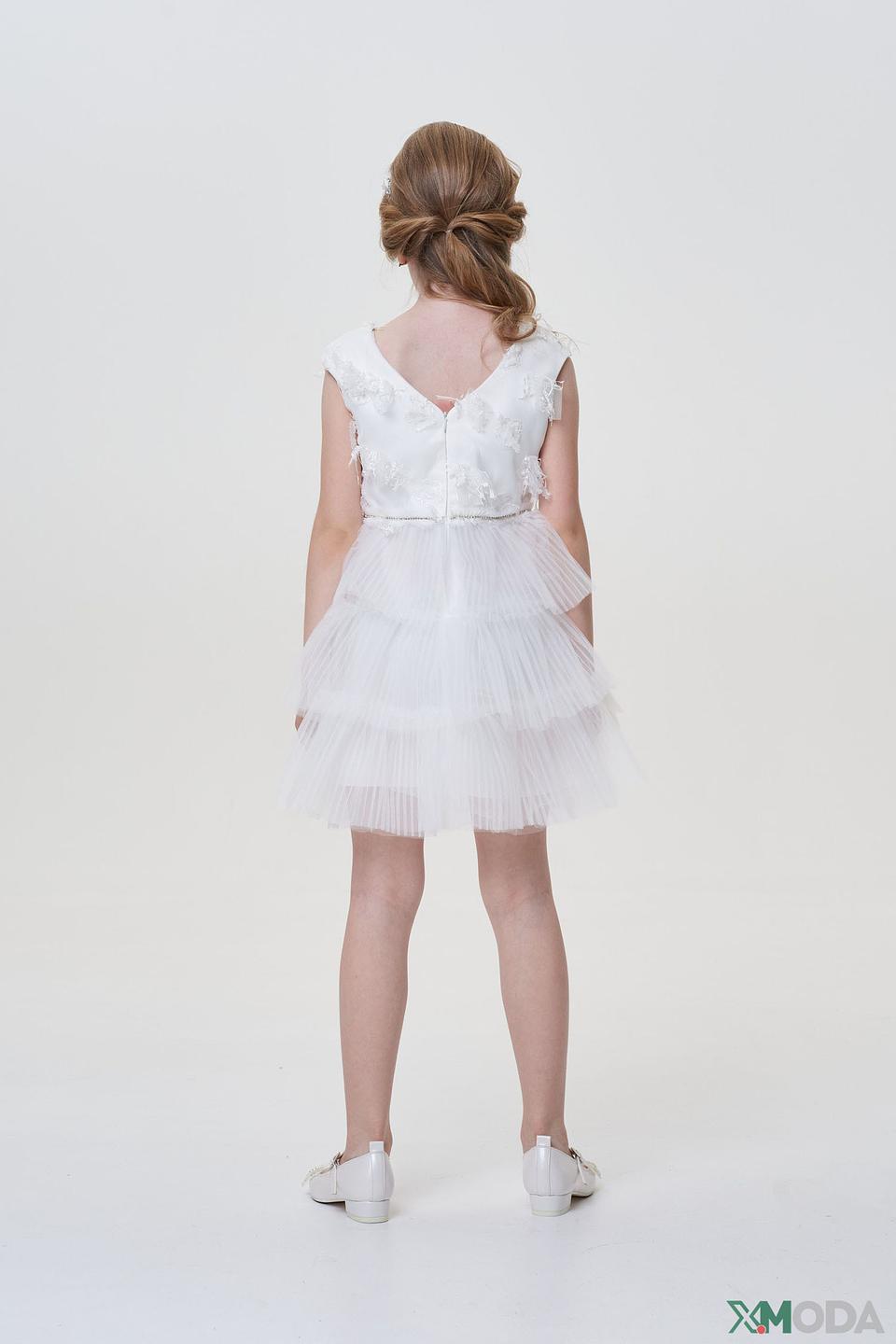 Платье Choupette с перьями, белое