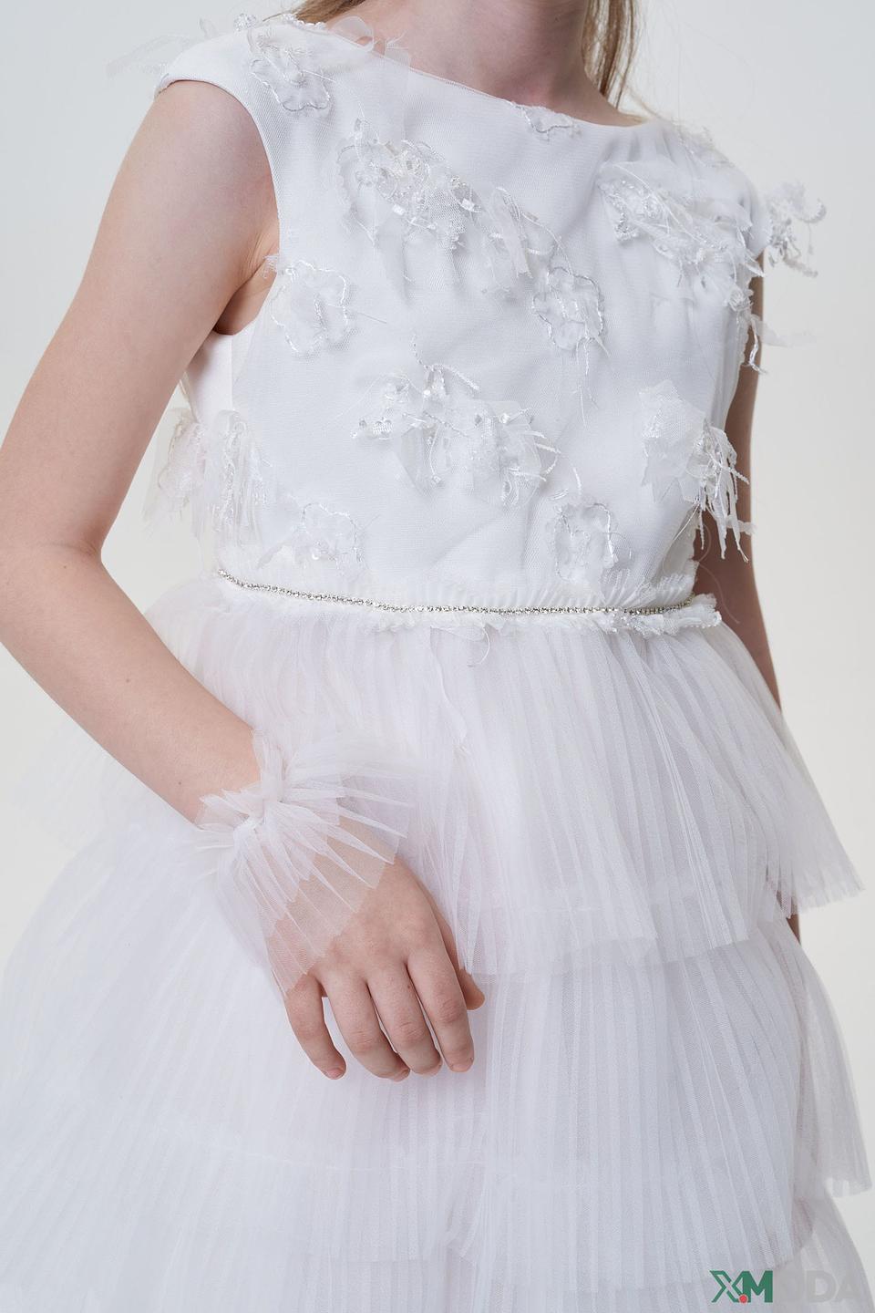 Платье Choupette с перьями, белое