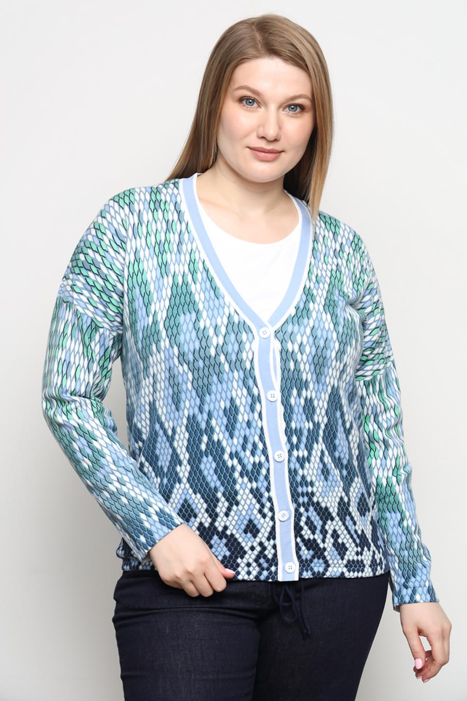 Кардиган Olsen с узором голубой
