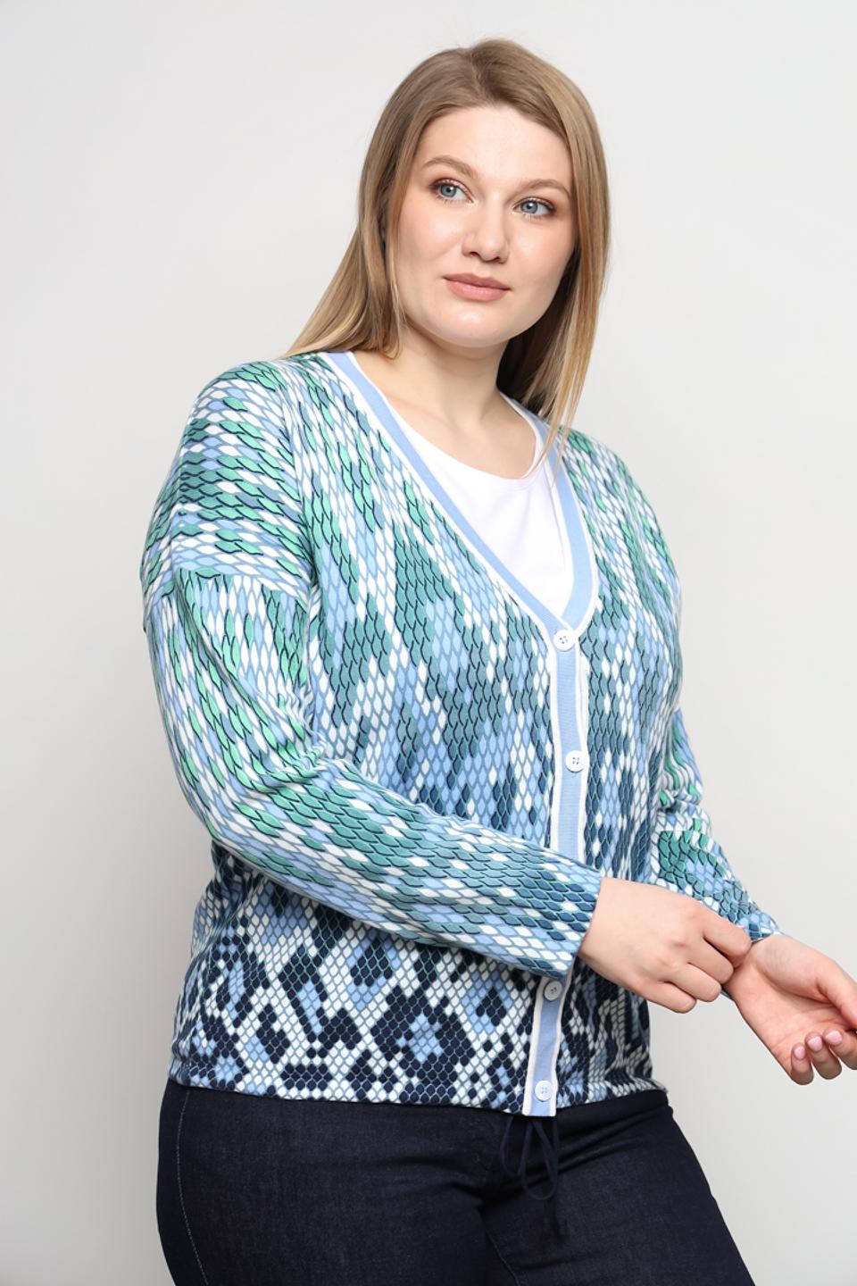 Кардиган Olsen с узором голубой